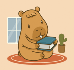 Capybara with headphones